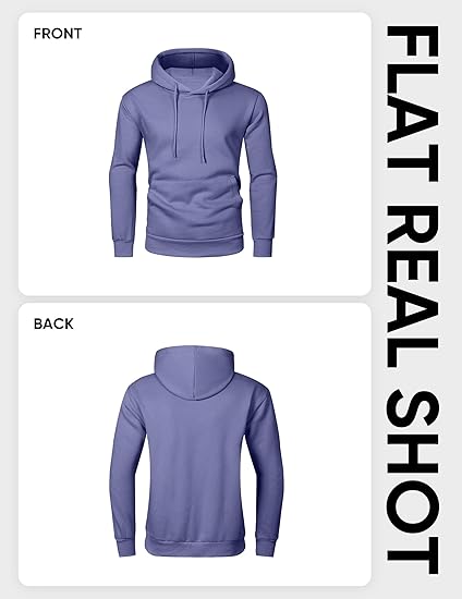 Men’s Light Purple Hoodie | Oversized Pullover Sweatshirt with Hood and Kangaroo Pocket | Casual Streetwear for Autumn & Winter