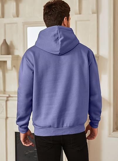 Men’s Light Purple Hoodie | Oversized Pullover Sweatshirt with Hood and Kangaroo Pocket | Casual Streetwear for Autumn & Winter